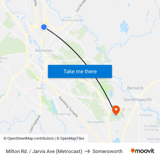 Milton Rd. / Jarvis Ave (Metrocast) to Somersworth map