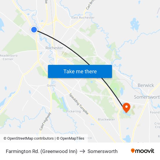 Farmington Rd. (Greenwood Inn) to Somersworth map