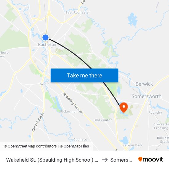 Wakefield St. (Spaulding High School) Northbound to Somersworth map