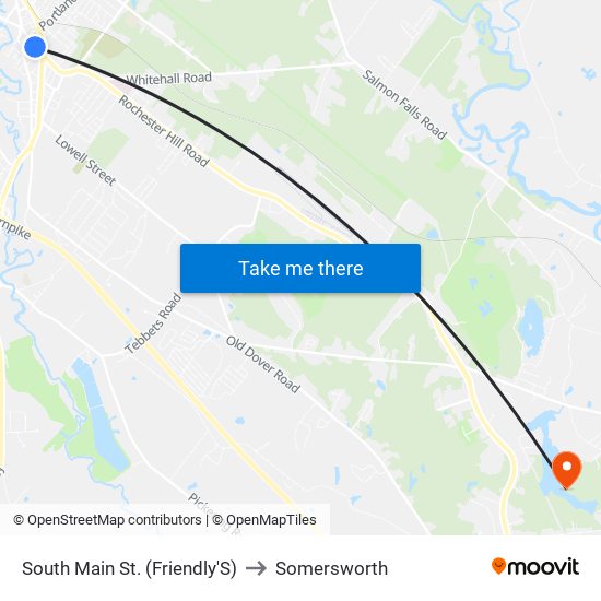 South Main St. (Friendly'S) to Somersworth map