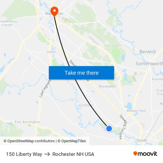 150 Liberty Way to Rochester NH USA map