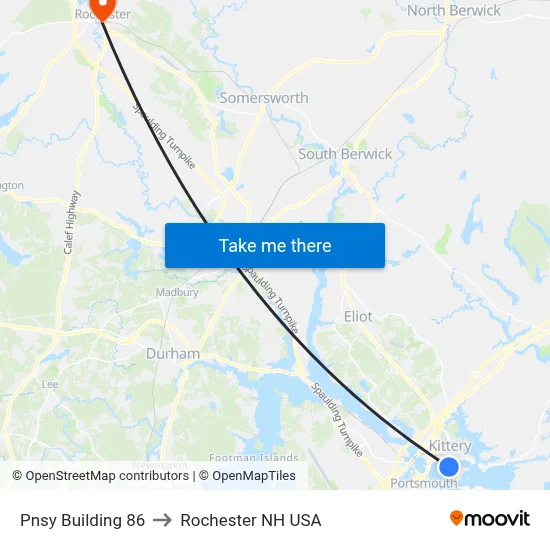 Pnsy Building 86 to Rochester NH USA map