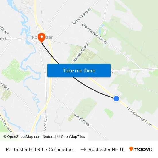 Rochester Hill Rd. / Cornerstone Ct. to Rochester NH USA map