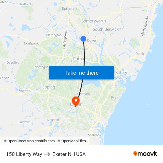 150 Liberty Way to Exeter NH USA map