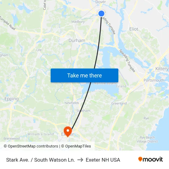 Stark Ave. / South Watson Ln. to Exeter NH USA map