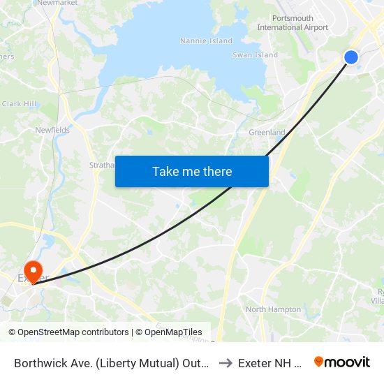 Borthwick Ave. (Liberty Mutual) Outbound to Exeter NH USA map