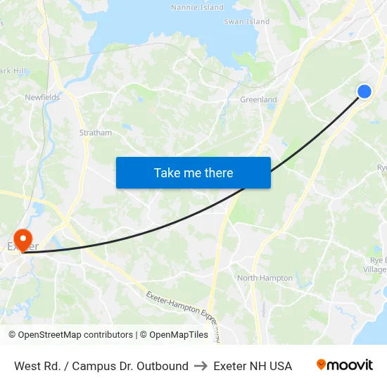 West Rd. / Campus Dr. Outbound to Exeter NH USA map