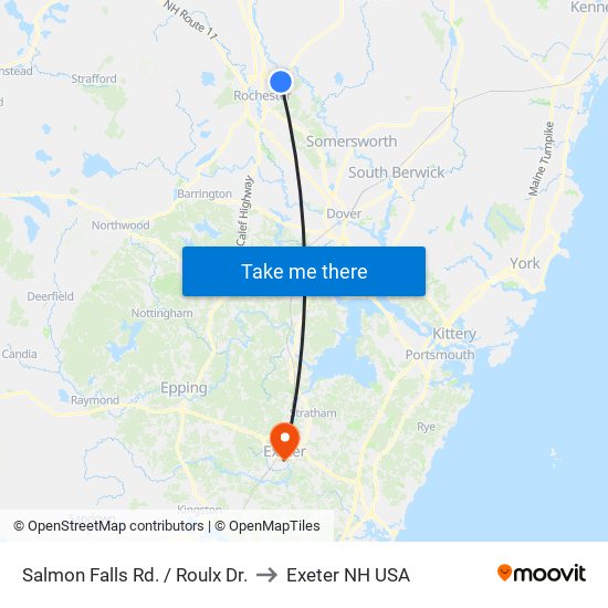 Salmon Falls Rd. / Roulx Dr. to Exeter NH USA map