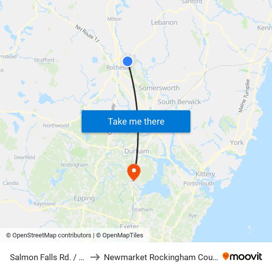 Salmon Falls Rd. / Roulx Dr. to Newmarket Rockingham County NH USA map