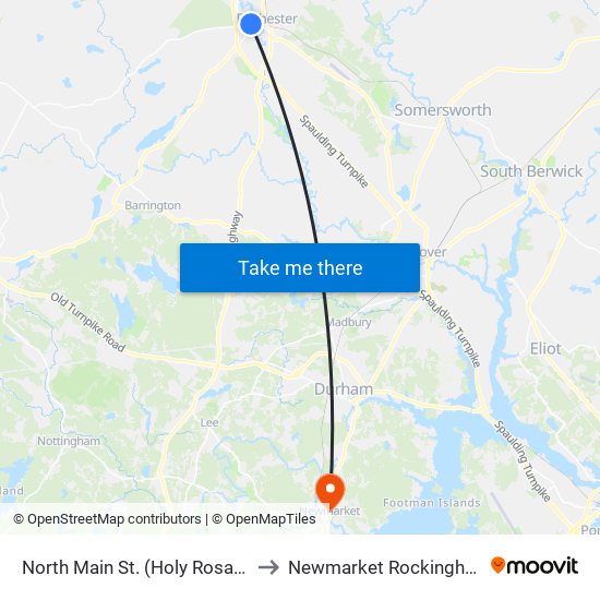 North Main St. (Holy Rosary Parish) Northbound to Newmarket Rockingham County NH USA map