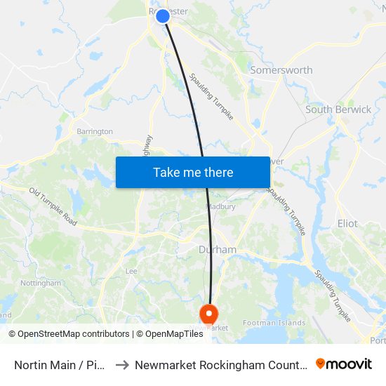 Nortin Main / Pine Sts. to Newmarket Rockingham County NH USA map