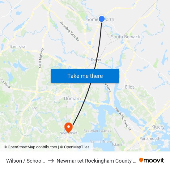 Wilson / School Sts. to Newmarket Rockingham County NH USA map