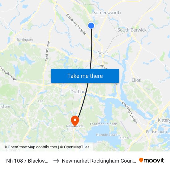 Nh 108 / Blackwater Rd. to Newmarket Rockingham County NH USA map