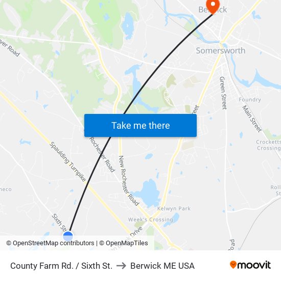 County Farm Rd. / Sixth St. to Berwick ME USA map