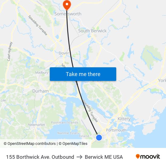 155 Borthwick Ave. Outbound to Berwick ME USA map