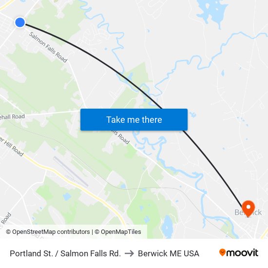 Portland St. / Salmon Falls Rd. to Berwick ME USA map