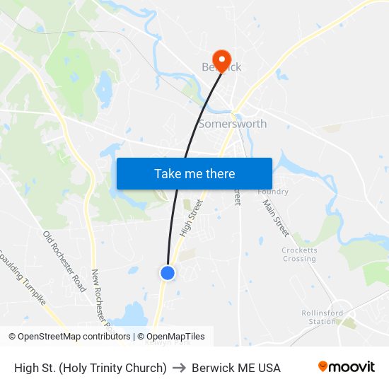 High St. (Holy Trinity Church) to Berwick ME USA map