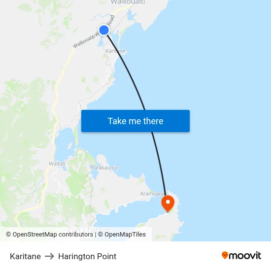 Karitane to Harington Point map