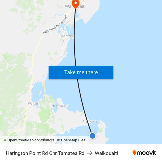Harington Point Rd Cnr Tamatea Rd to Waikouaiti map