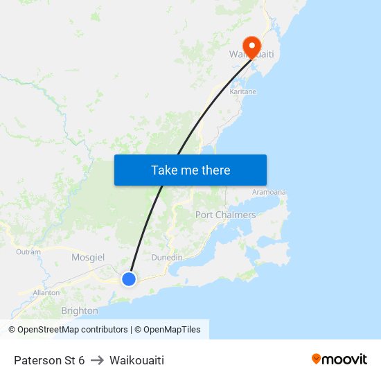 Paterson St 6 to Waikouaiti map