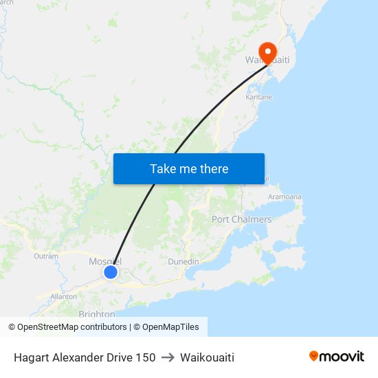 Hagart Alexander Drive 150 to Waikouaiti map