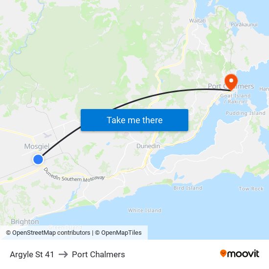 Argyle St 41 to Port Chalmers map