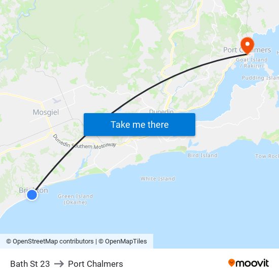 Bath St 23 to Port Chalmers map