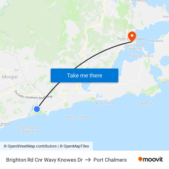 Brighton Rd Cnr Wavy Knowes Dr to Port Chalmers map