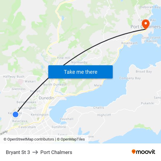 Bryant St 3 to Port Chalmers map