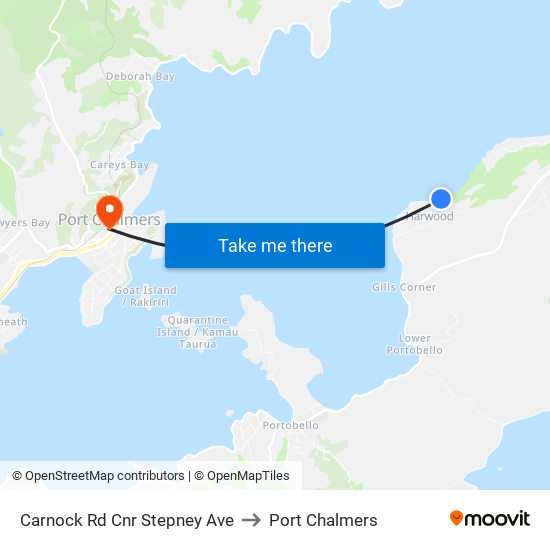Carnock Rd Cnr Stepney Ave to Port Chalmers map