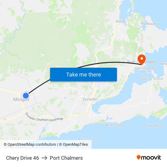 Chery Drive 46 to Port Chalmers map