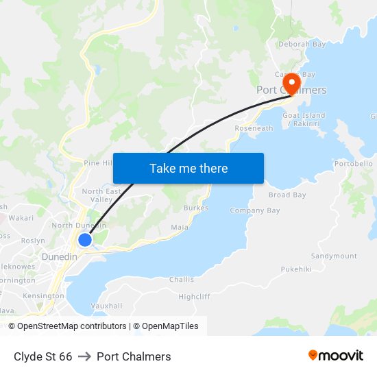 Clyde St 66 to Port Chalmers map