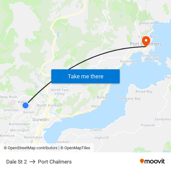 Dale St 2 to Port Chalmers map