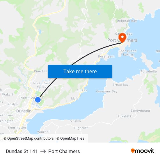 Dundas St 141 to Port Chalmers map