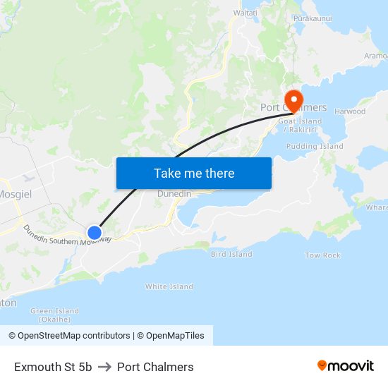 Exmouth St 5b to Port Chalmers map
