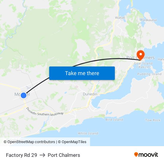 Factory Rd 29 to Port Chalmers map
