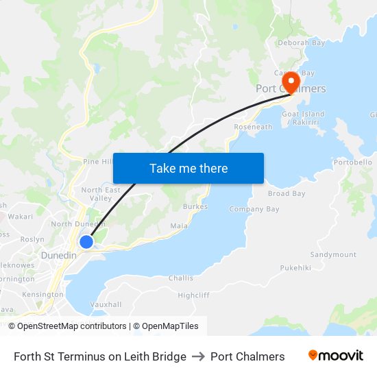 Forth St Terminus on Leith Bridge to Port Chalmers map