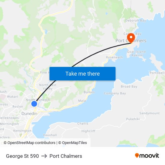 George St 590 to Port Chalmers map