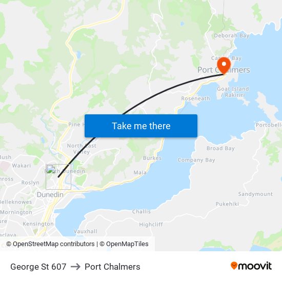 George St 607 to Port Chalmers map