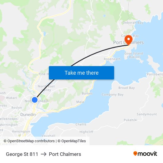 George St 811 to Port Chalmers map