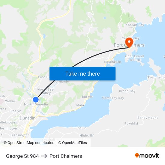 George St 984 to Port Chalmers map