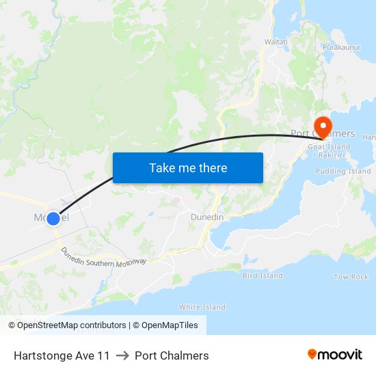 Hartstonge Ave 11 to Port Chalmers map