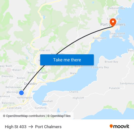 High St 403 to Port Chalmers map