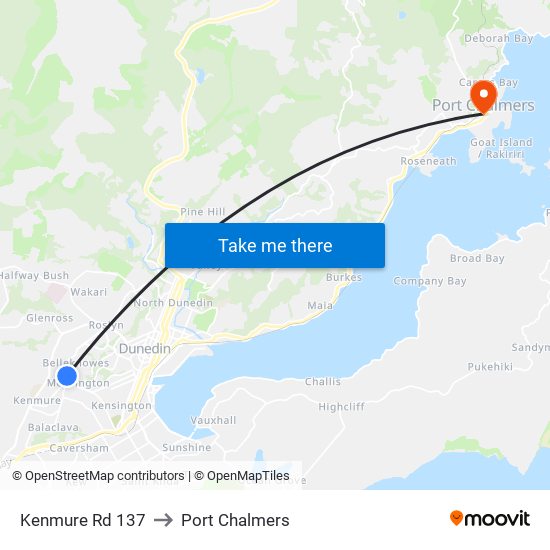 Kenmure Rd 137 to Port Chalmers map