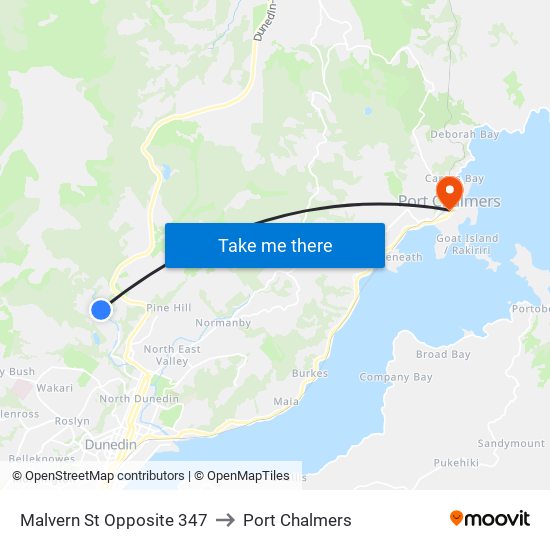 Malvern St Opposite 347 to Port Chalmers map
