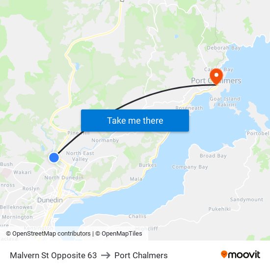 Malvern St Opposite 63 to Port Chalmers map