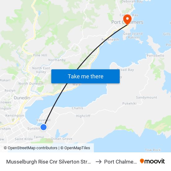 Musselburgh Rise Cnr Silverton Street to Port Chalmers map