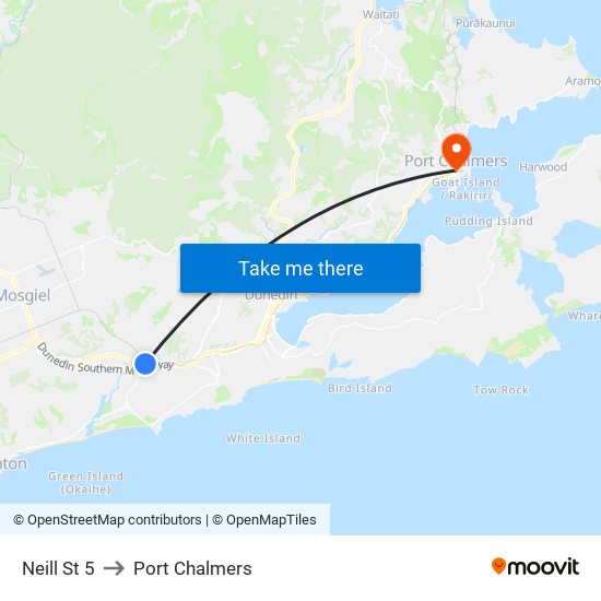 Neill St 5 to Port Chalmers map