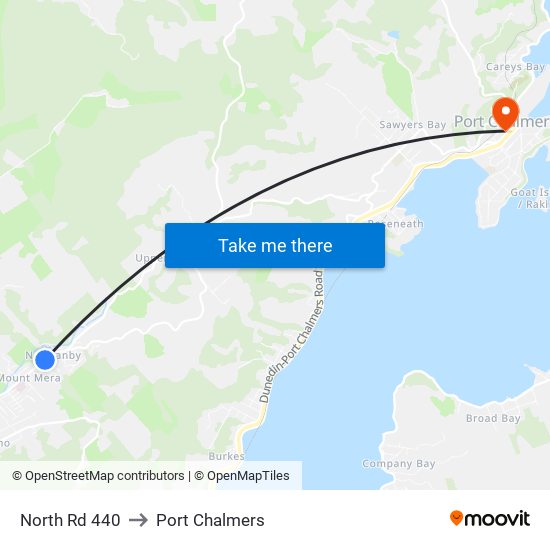 North Rd 440 to Port Chalmers map