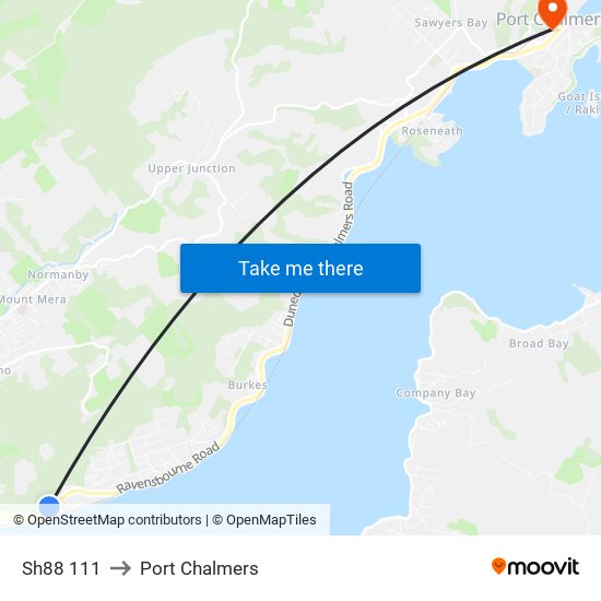 Sh88 111 to Port Chalmers map